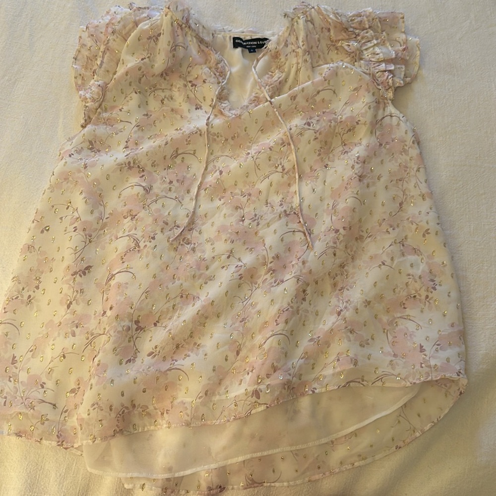 Generation love metallic cap sleeve top. - Picture 3 of 3